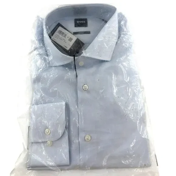 Hugo Boss Men's Light Blue Slim Fit Shirt Size XL